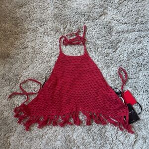 Blazing Trails Collection Red Knit Top